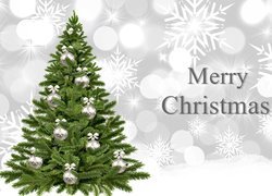 Boże Narodzenie, Choinka, Napis, Merry Christmas, Gwiazdki 2D