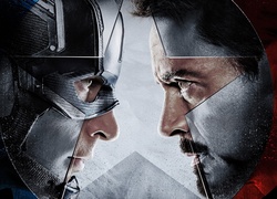 Chris Evans i Robert Downey Jr. w filmie Kapitan Ameryka: Wojna Bohaterów