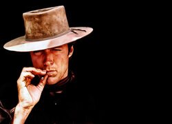 Aktor, Clint Eastwood, Kapelusz, Papieros, Grafika