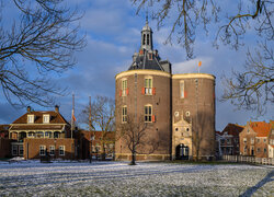 Centrum Kultury, Cultural Center Drommedaris, Wieża, Budynki, Enkhuizen, Holandia