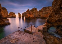 Morze, Skały, Cypel Ponta da Piedade, Portugalia