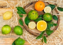 Pomarańcze, Cytryny, Limonki, Drewno, Deski