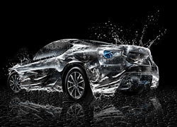 Czarne Subaru w grafice 3D