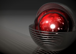 Czerwona piłka w grafice 3D