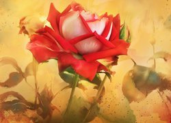 Czerwona róża na obrazie Alberto Guilléna