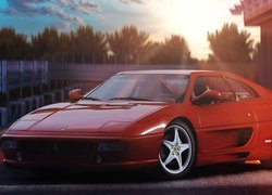 Czerwone Ferrari F355 z gry Assetto Corsa