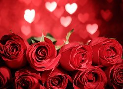 Czerwone, Róże, Serduszka, Miłość