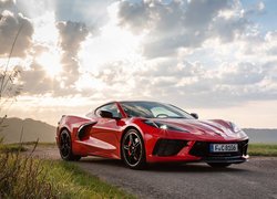 Czerwony Chevrolet Corvette C8 Stingray