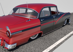 Czerwony Ford Fairlane Town Sedan rocznik 1956