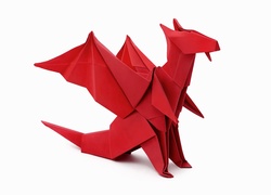 Czerwony smok w origami