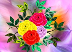 Kwiaty, Róże, Grafika 2D