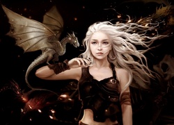 Fantasy, Dziewczyna, Daenerys Targaryen, Smok