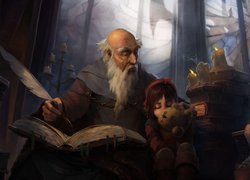 Deckard Cain i dziewczynka w grze Diablo 2