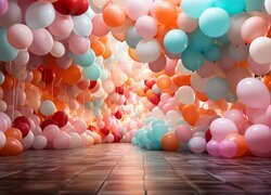 Balony, Kolorowe, Baloniki, Dekoracja, Grafika