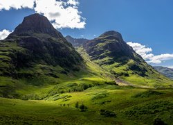 Szkocja, Góry, Niebo, Dolina, Glen Coe