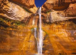 Skały, Dolny, Wodospad, Lower Calf Creek, Hrabstwo Garfield, Utah, Stany Zjednoczone