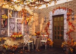 Dom w jesiennych dekoracjach
