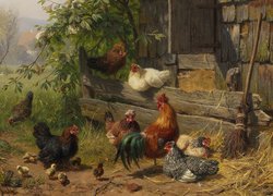 Domowe ptactwo na obrazie niemieckiego malarza Carla Jutza