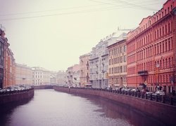 Rzeka Mojka, Domy, Sankt Petersburg, Rosja