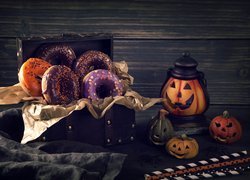 Halloween, Dynie, Pączki, Donuty