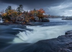 Rzeka, Torrent River, Skały, Drzewa, Nowa Zelandia