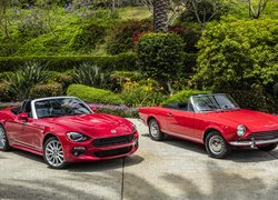 Czerwone, Samochody, Fiat 124 Spider