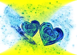 Dwa niebieskie serca w grafice 2D