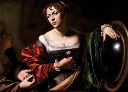 Dwie kobiety na obrazie Michelangelo Merisi da Caravaggio