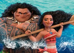 Moana z wiosłem i Chief Tui