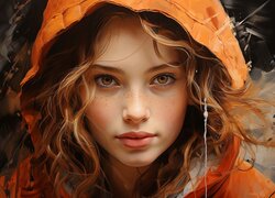 Dziewczyna w pomarańczowym kapturze