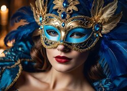 Dziewczyna z maską karnawałową