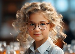 Dziewczynka, Blondynka, Okulary