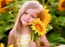 Dziewczynka z kwiatem słonecznika
