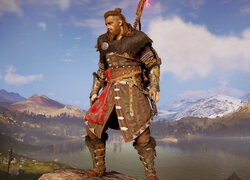 Eivor na skale z gry Assassins Creed Valhalla
