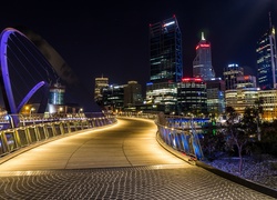 Australia, Most, Elizabeth Quay Bridge, Perth, Noc