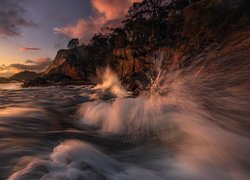 Morze, Skały, Fale, Park Narodowy Freycineta, Tasmania, Australia