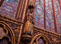 Figura, Wnętrze, Kościół, Kaplica Sainte Chapelle, Wyspa Cite, Paryż, Francja