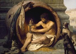 Malarstwo, Obraz, Jean Leon Gerome, Diogenes, Mężczyzna, Psy
