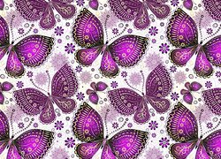Fioletowe motyle w grafice