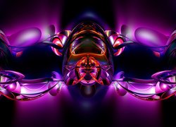 Grafika 3D, Abstrakcja, Fiolet