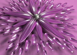 Fioletowy kwiat w grafice 3D