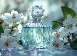 Kompozycja, Flakon, Perfumy, Kwiaty