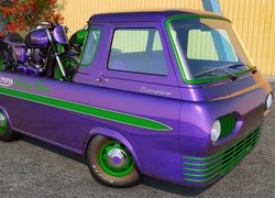 Fioletowy, Ford Econoline Pickup, Motocykle