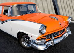 Pomarańczowo-biały, Zabytkowy, Ford Fairlane Town Sedan, 1956, 3D