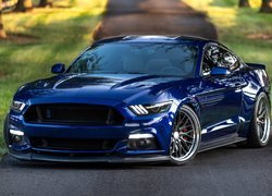 Niebieski, Ford Mustang GT, 2017