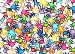 Fractalius kolorowych dłoni
