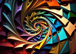 Fraktal z abstrakcyjnym kolorowym wzorem