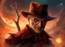 Freddy Krueger jako postać z horroru w grafice