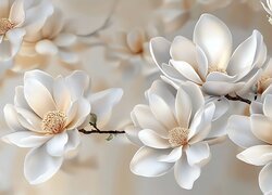 Magnolia, Kwiaty, Grafika