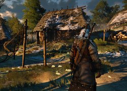 Gra, The Witcher 3 Wild Hunt, Wiedźmin 3 Dziki Gon, Geralt, Wioska, Domy